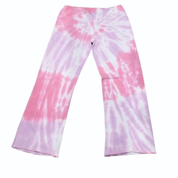 CHEWY PINK/PURPLE/WHITE TIE DYE WIDE LEG LOUNGE PANTS SIZE LARGE - Picture 6 of 11